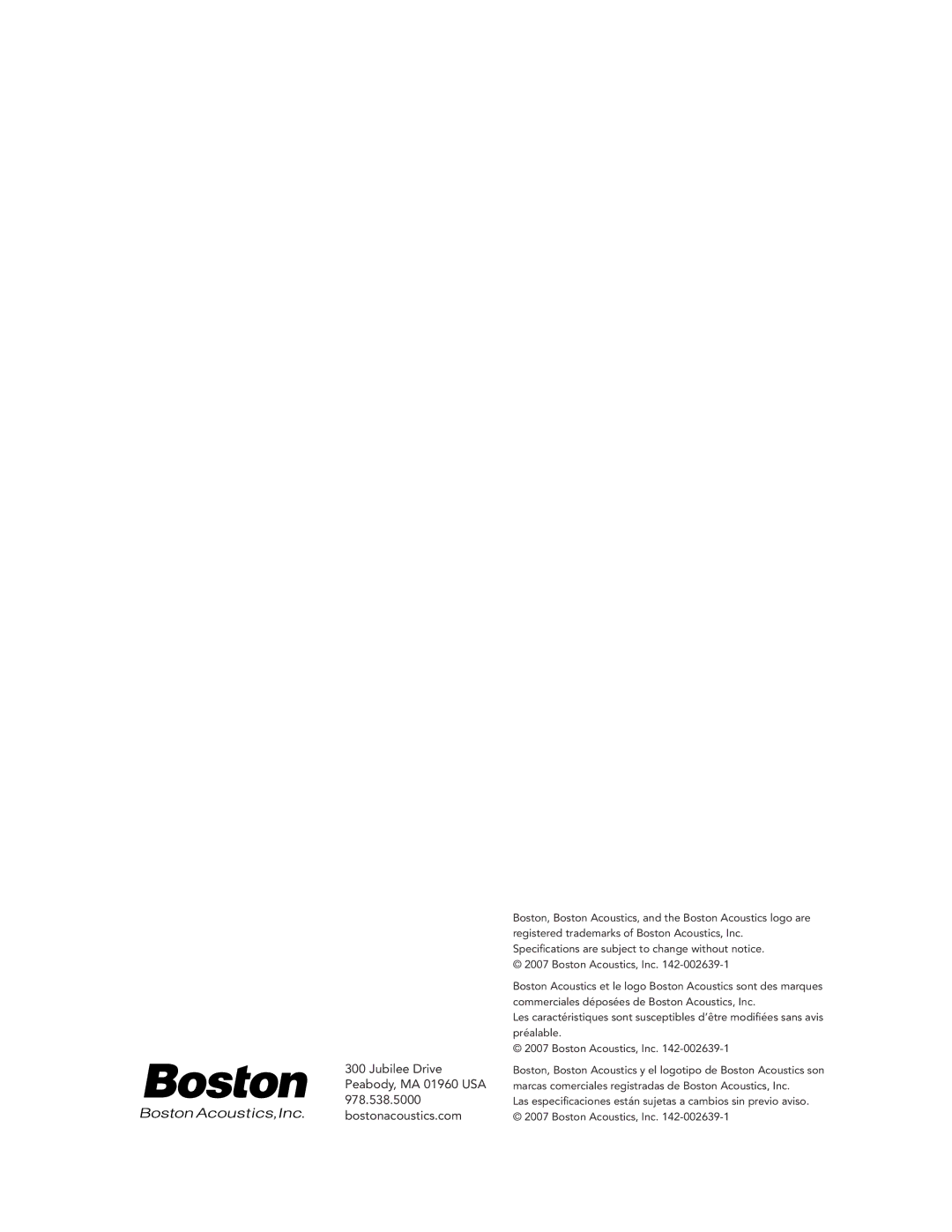 Boston Acoustics FRB6R, FRB8R, FRB5R manual 