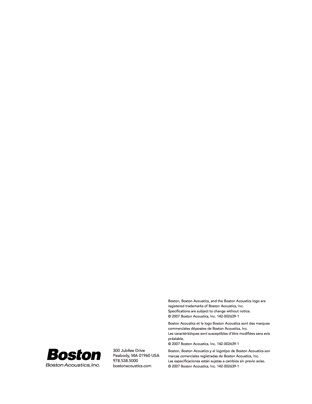 Boston Acoustics FRB6R, FRB8R, FRB5R manual 