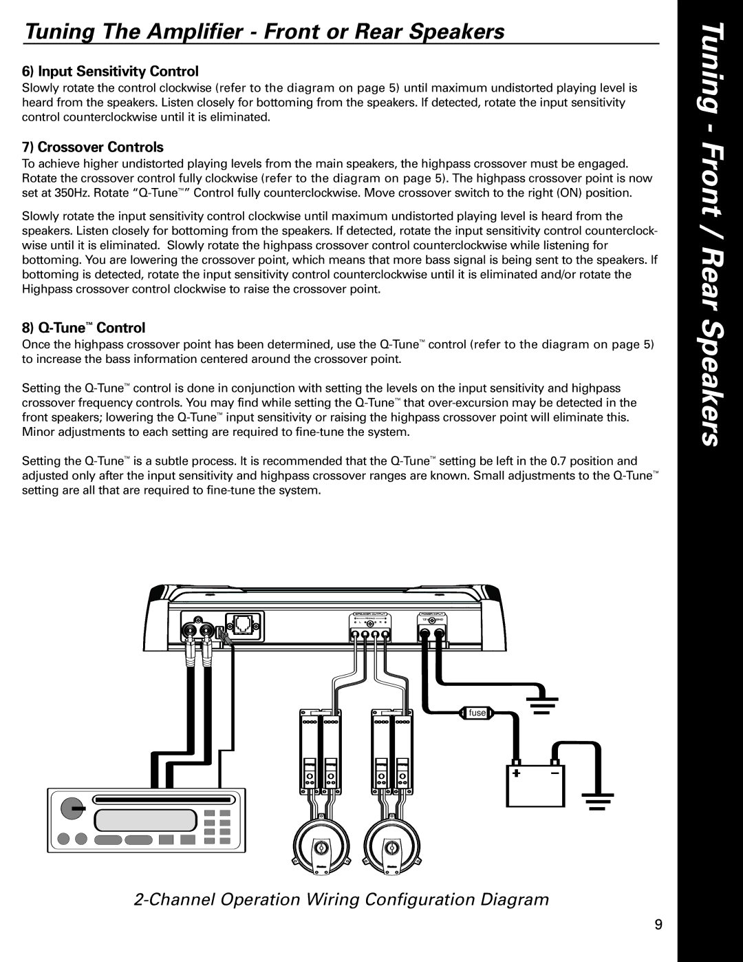 Boston Acoustics GT-275, GT-2200, GT-2300, GT-2125 owner manual Crossover Controls, TuneControl 