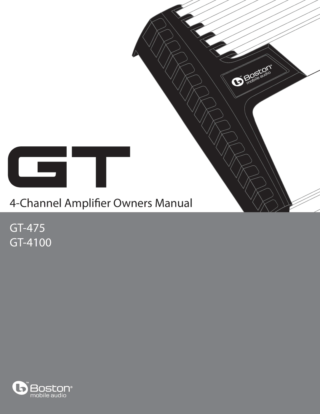 Boston Acoustics owner manual GT-475 GT-4100 