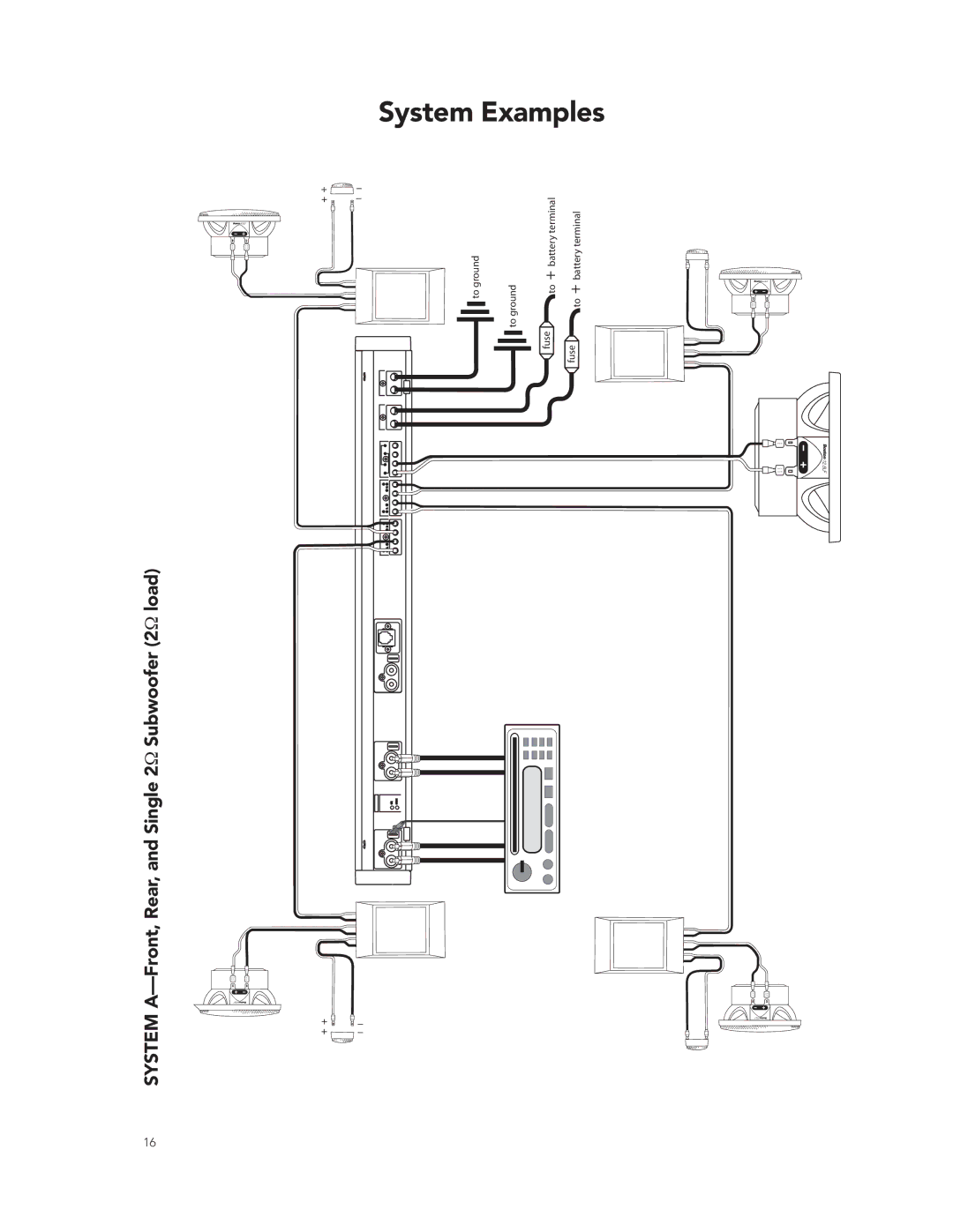 Boston Acoustics GT-50 manual System Examples, 2Ω load 2Ω Subwoofer 