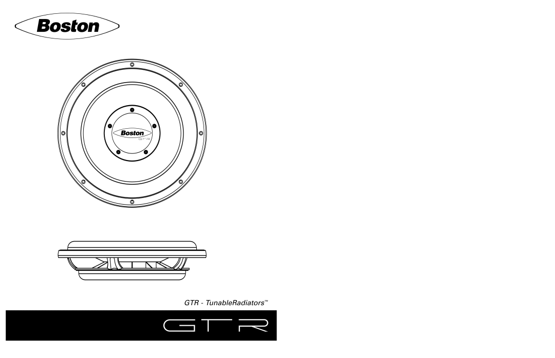 Boston Acoustics GTR10, GTR12 manual GTR TunableRadiators 