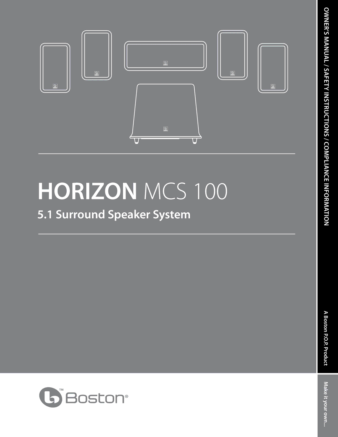 Boston Acoustics Horizon MCS 100 owner manual 