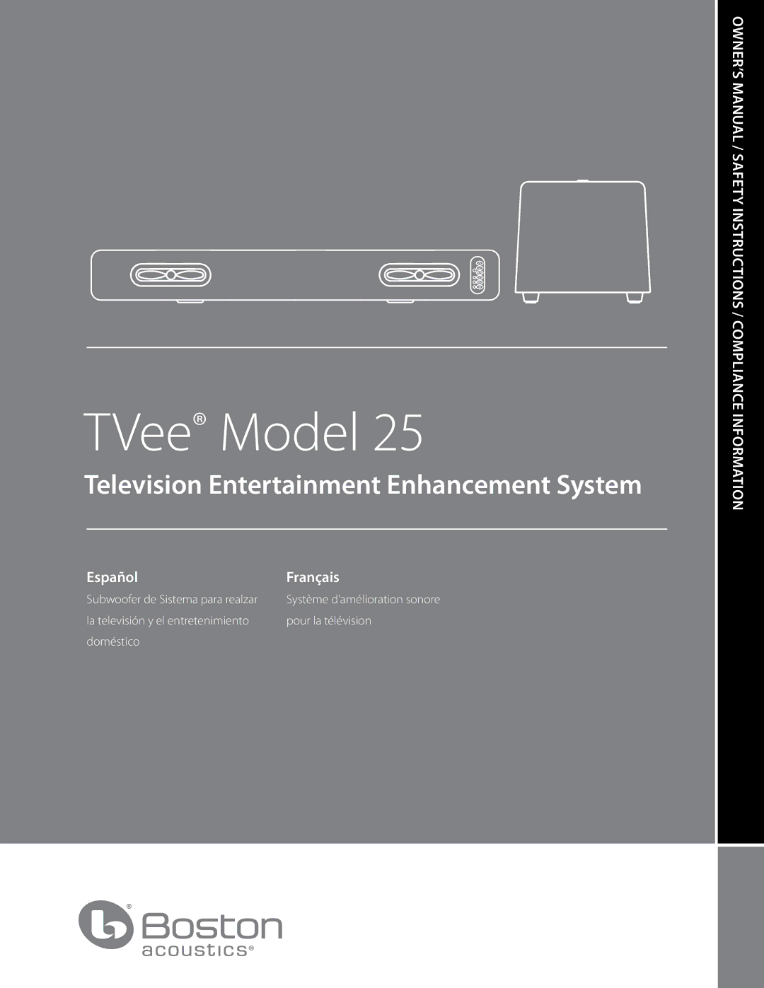 Boston Acoustics Model 25 quick start TVee Model 