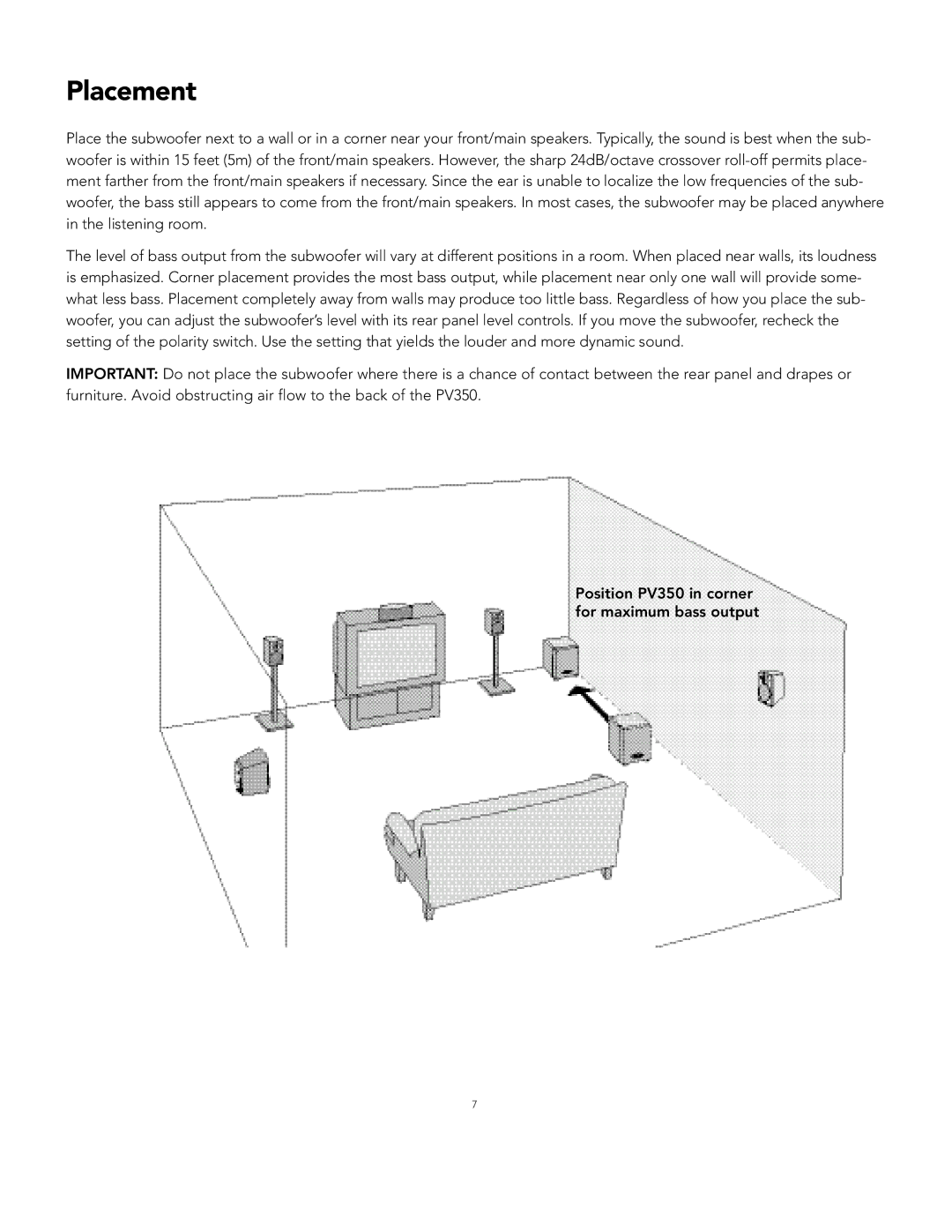 Boston Acoustics PV350 manual A c e m e n t 