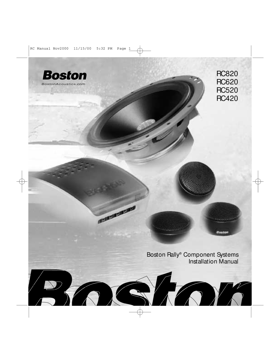 Boston Acoustics installation manual RC820 RC620 RC520 RC420 