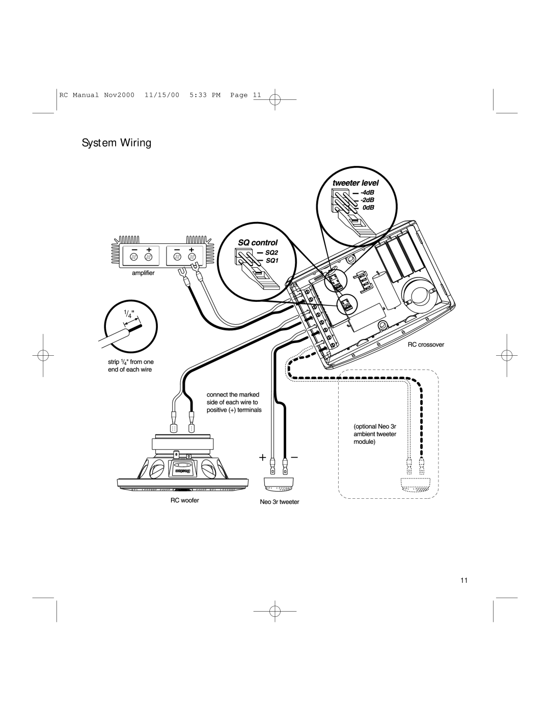 Boston Acoustics RC420, RC520, RC620, RC820 installation manual System Wiring 