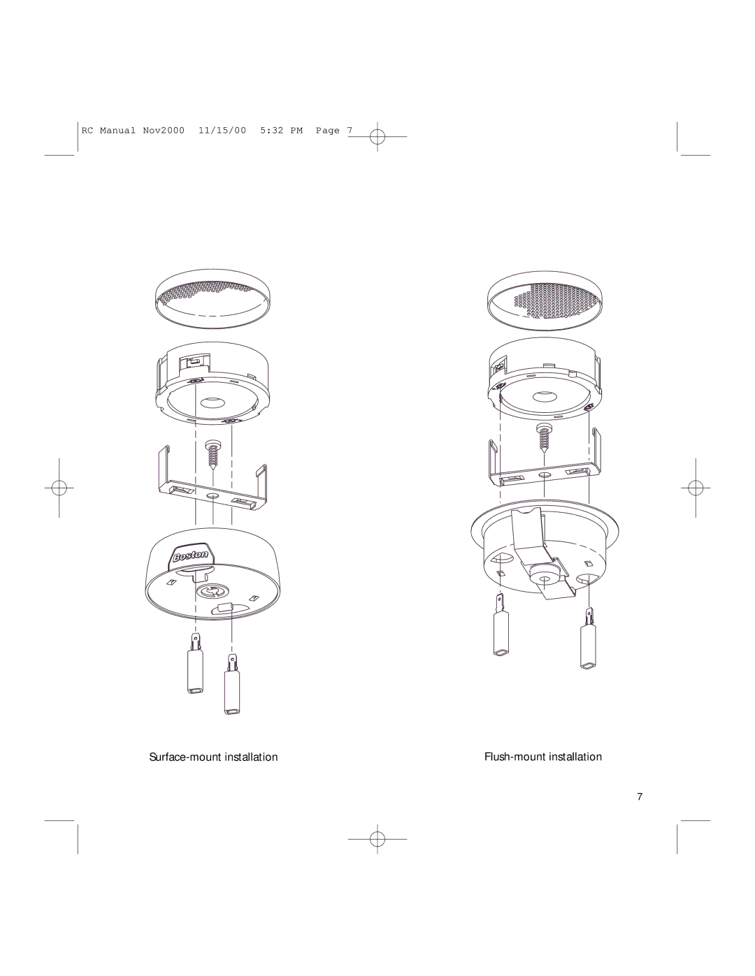 Boston Acoustics RC420, RC520, RC620, RC820 installation manual Surface-mount installation 