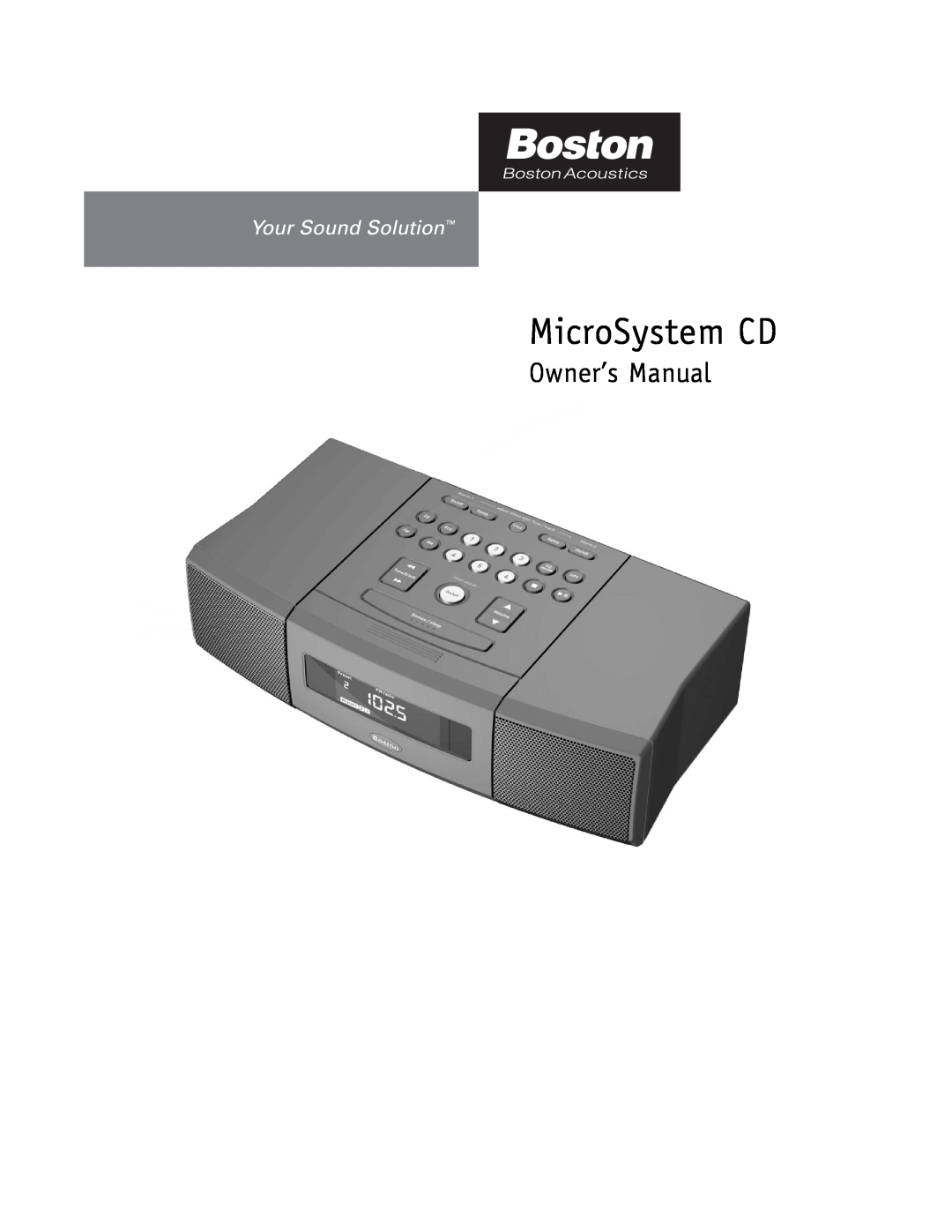 Boston Acoustics Shelf Stereo System owner manual MicroSystem CD 