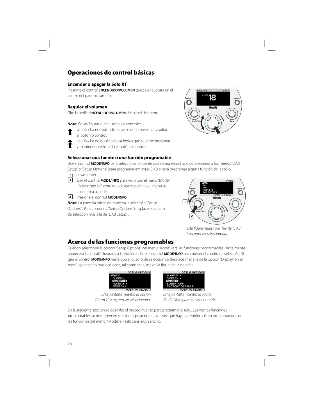 Boston Acoustics Operaciones de control básicas, Acerca de las funciones programables, Encender o apagar la Solo XT 