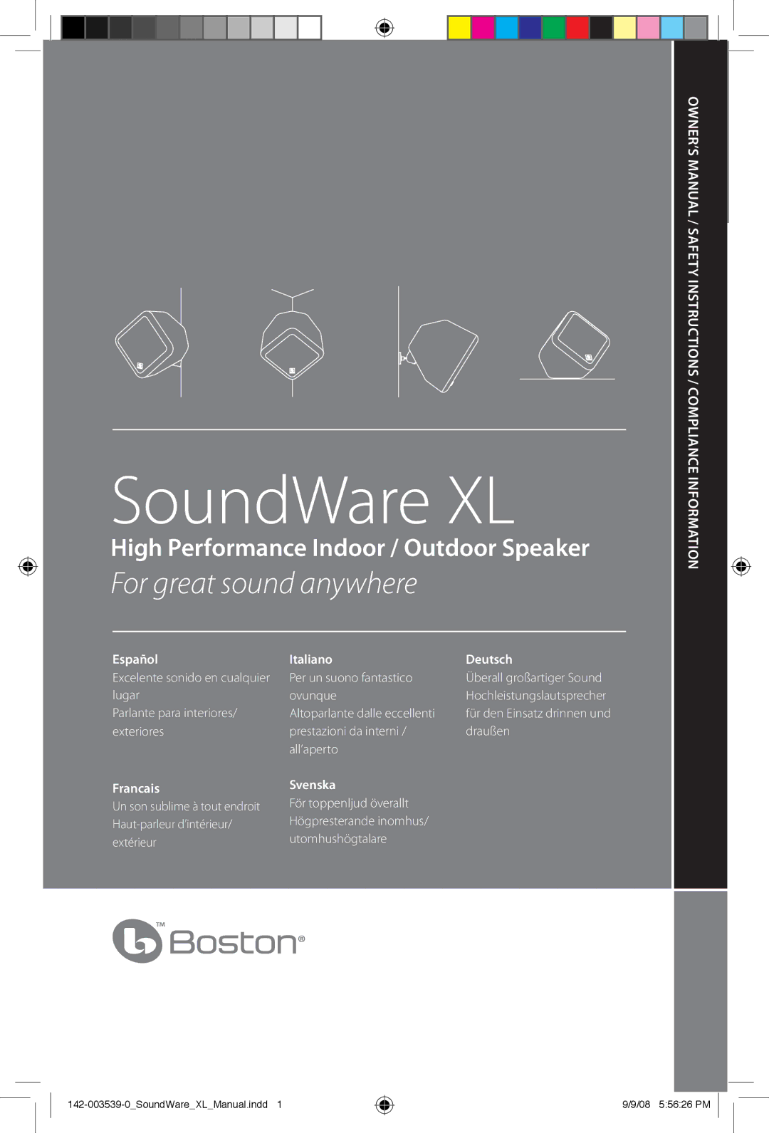 Boston Acoustics SoundWare XL owner manual 