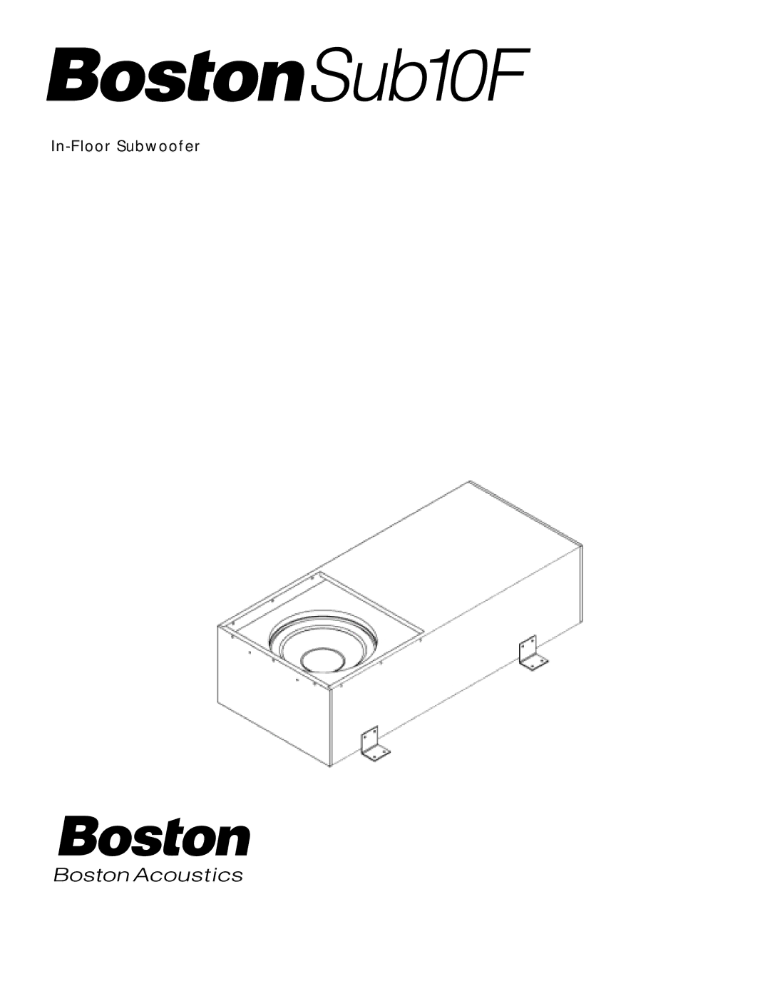 Boston Acoustics SUB10F manual Sub10F 