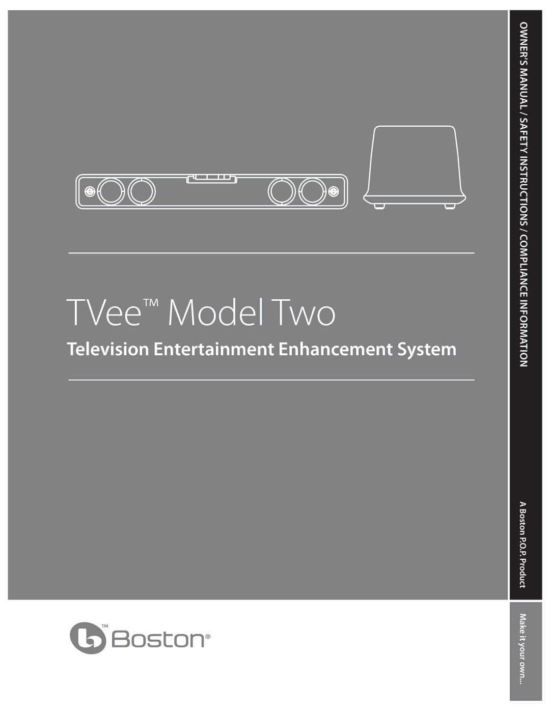 Boston Acoustics TVeeTM owner manual TVee Model Two 