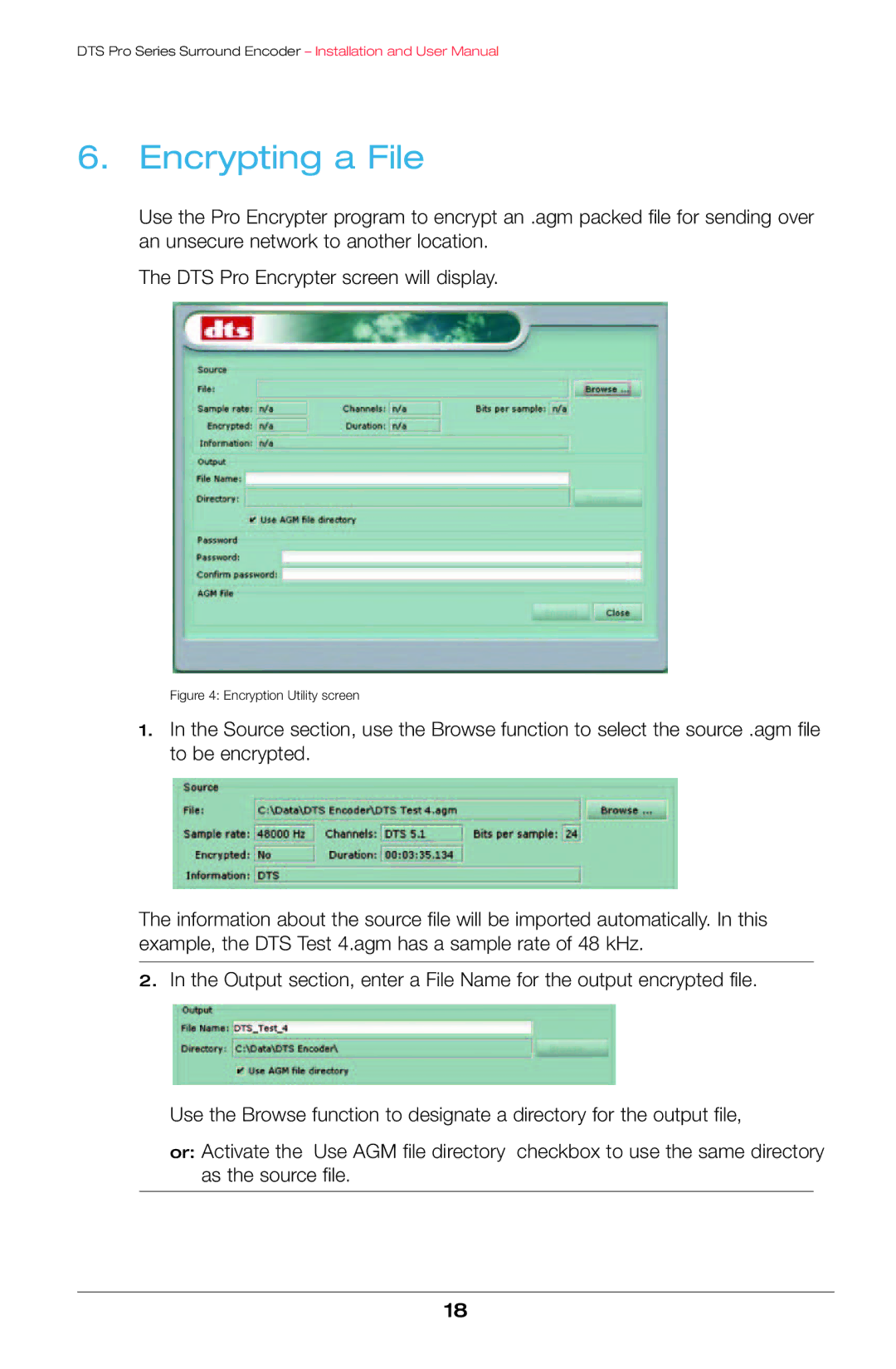 Boston Acoustics VOYAGERPRO user manual Encrypting a File, Encryption Utility screen 