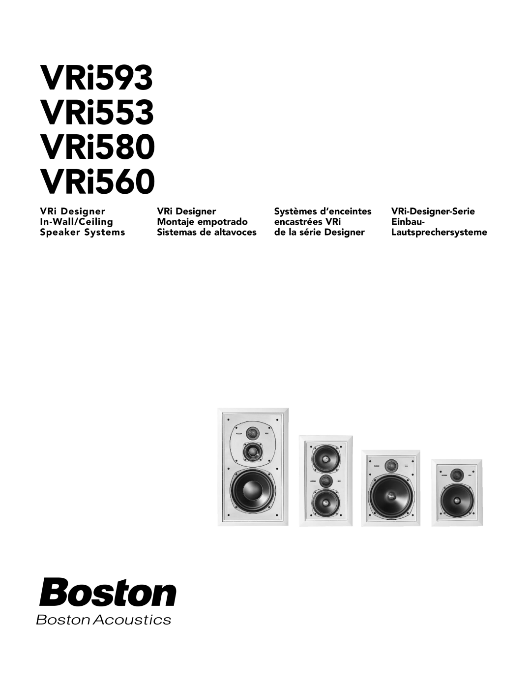 Boston Acoustics manual VRi593 VRi553 VRi580 VRi560 