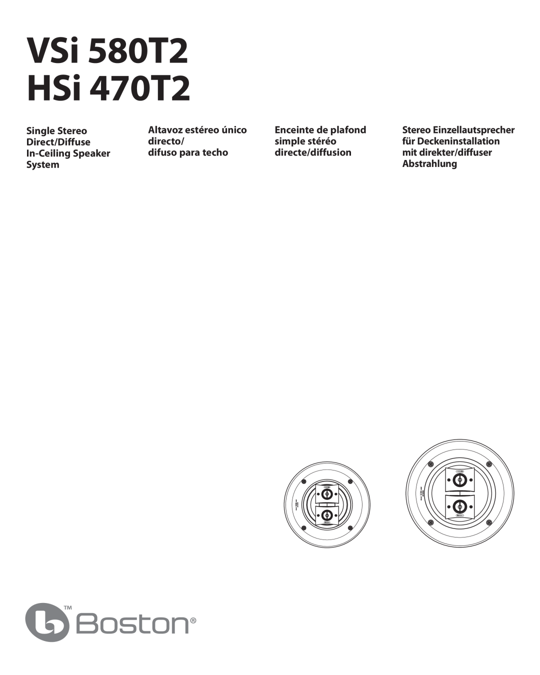 Boston Acoustics manual VSi 580T2 HSi 470T2 