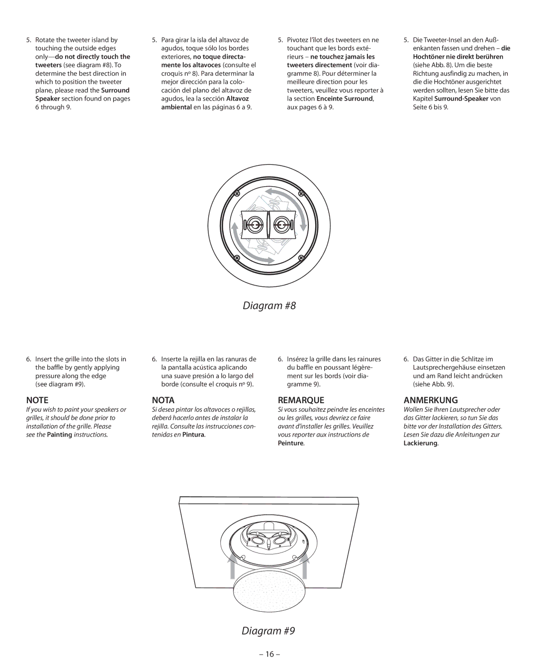 Boston Acoustics VSi H470T2, HSi H460T2 manual Diagram #8, Diagram #9, See diagram #9 