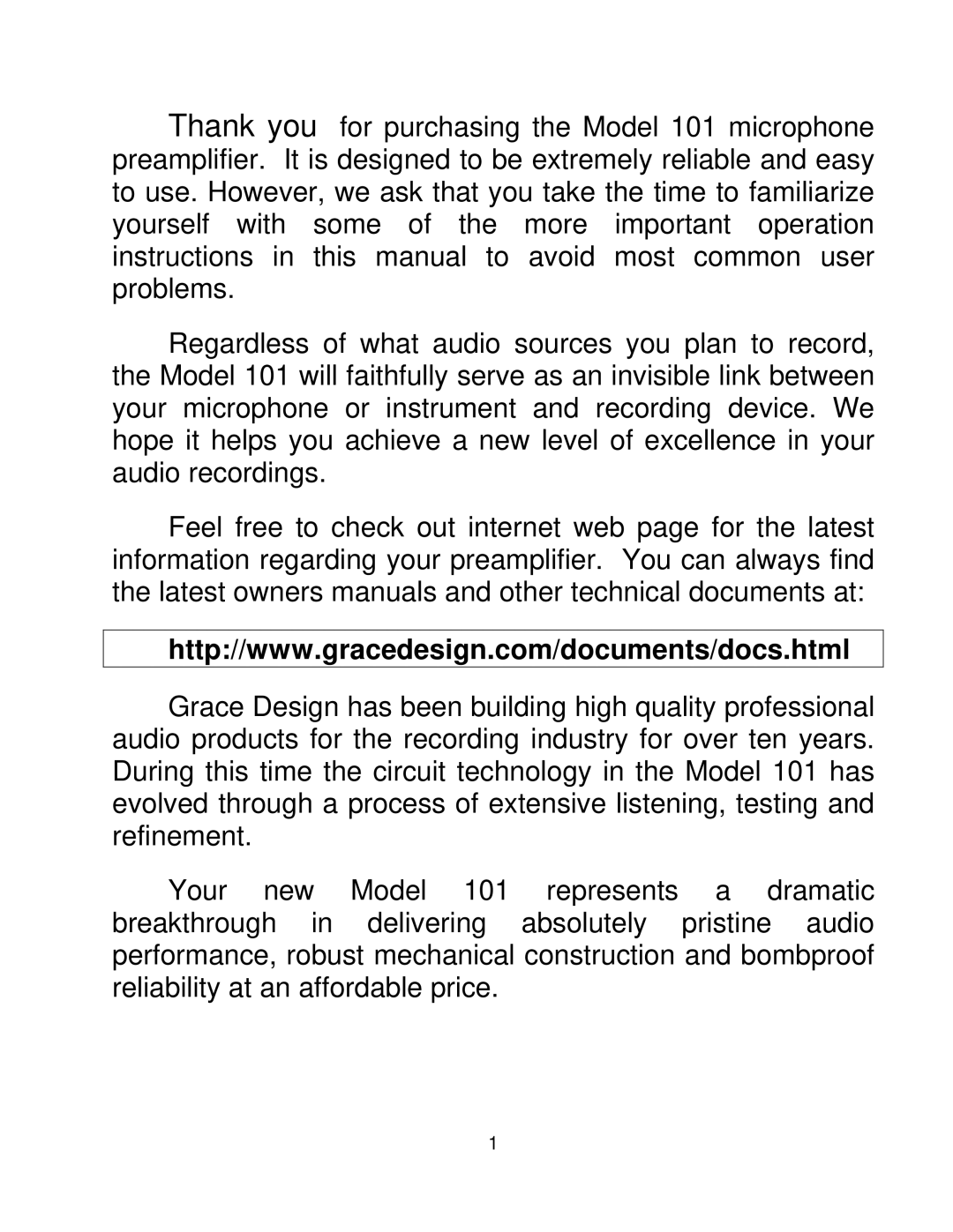 Boulder Amplifiers 101 owner manual 