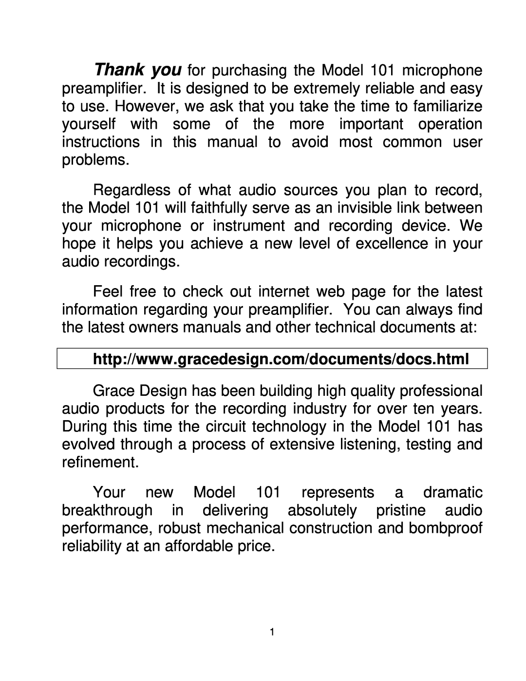 Boulder Amplifiers 101 owner manual 