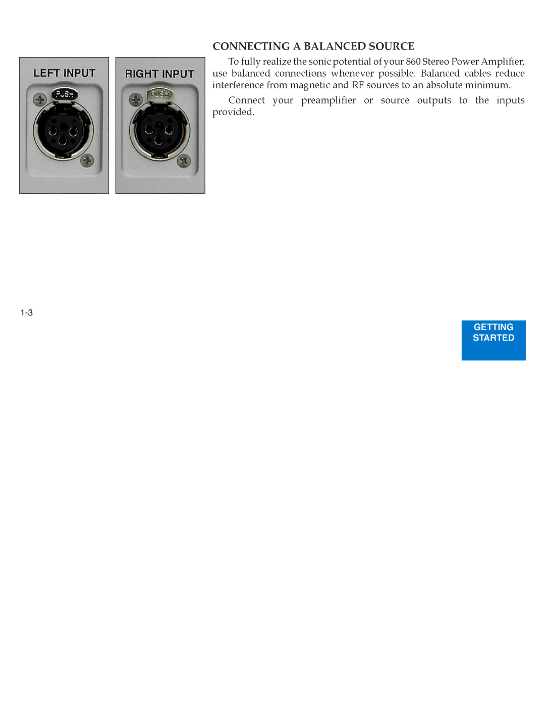 Boulder Amplifiers 860 manual Connecting a Balanced Source 