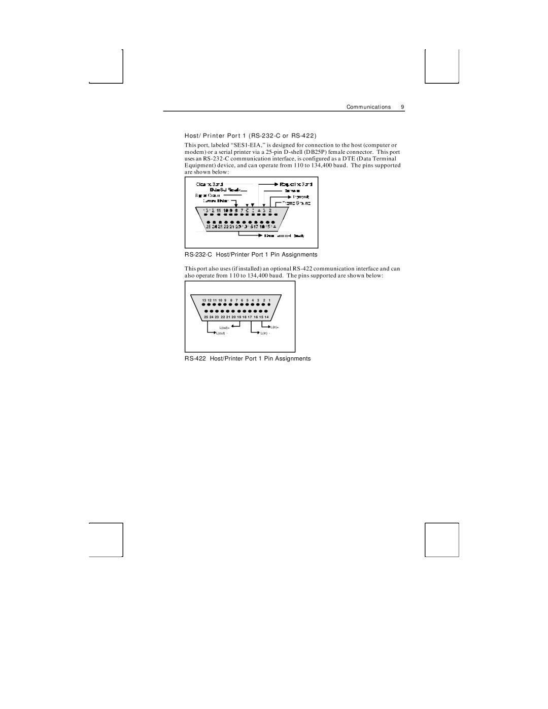 Boundless Technologies ADDS 3153 ASCII manual Host/Printer Port 1 RS-232-C or RS-422 