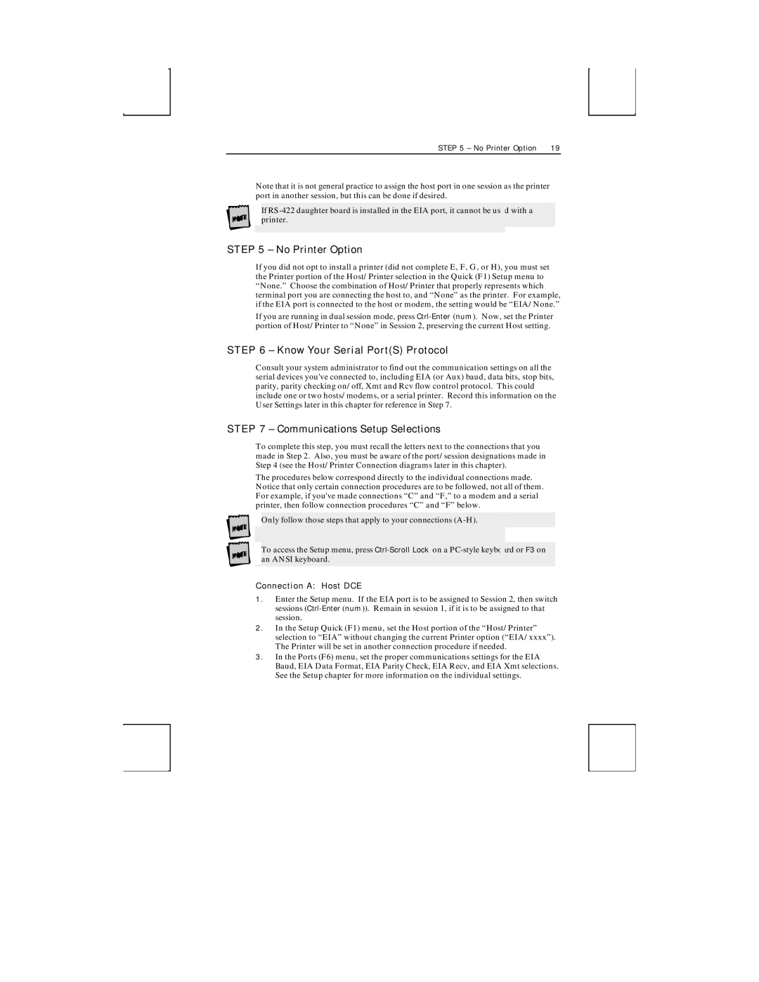 Boundless Technologies ADDS 3153 ASCII No Printer Option, Know Your Serial PortS Protocol, Communications Setup Selections 