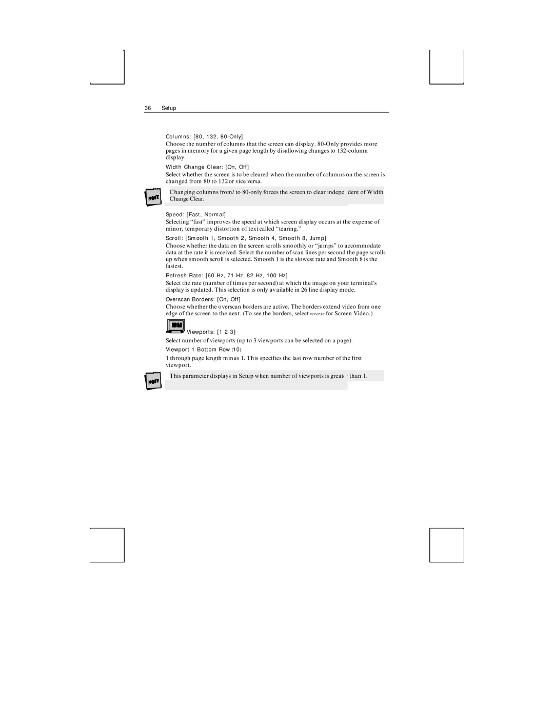 Boundless Technologies ADDS 3153 ASCII manual Width Change Clear On, Off 