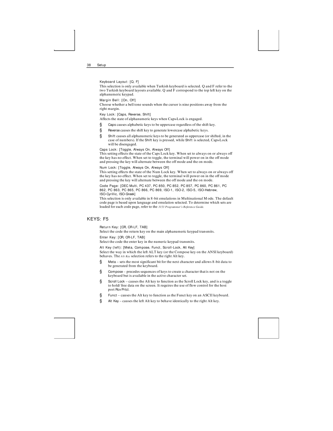 Boundless Technologies ADDS 3153 ASCII manual Keys F5 