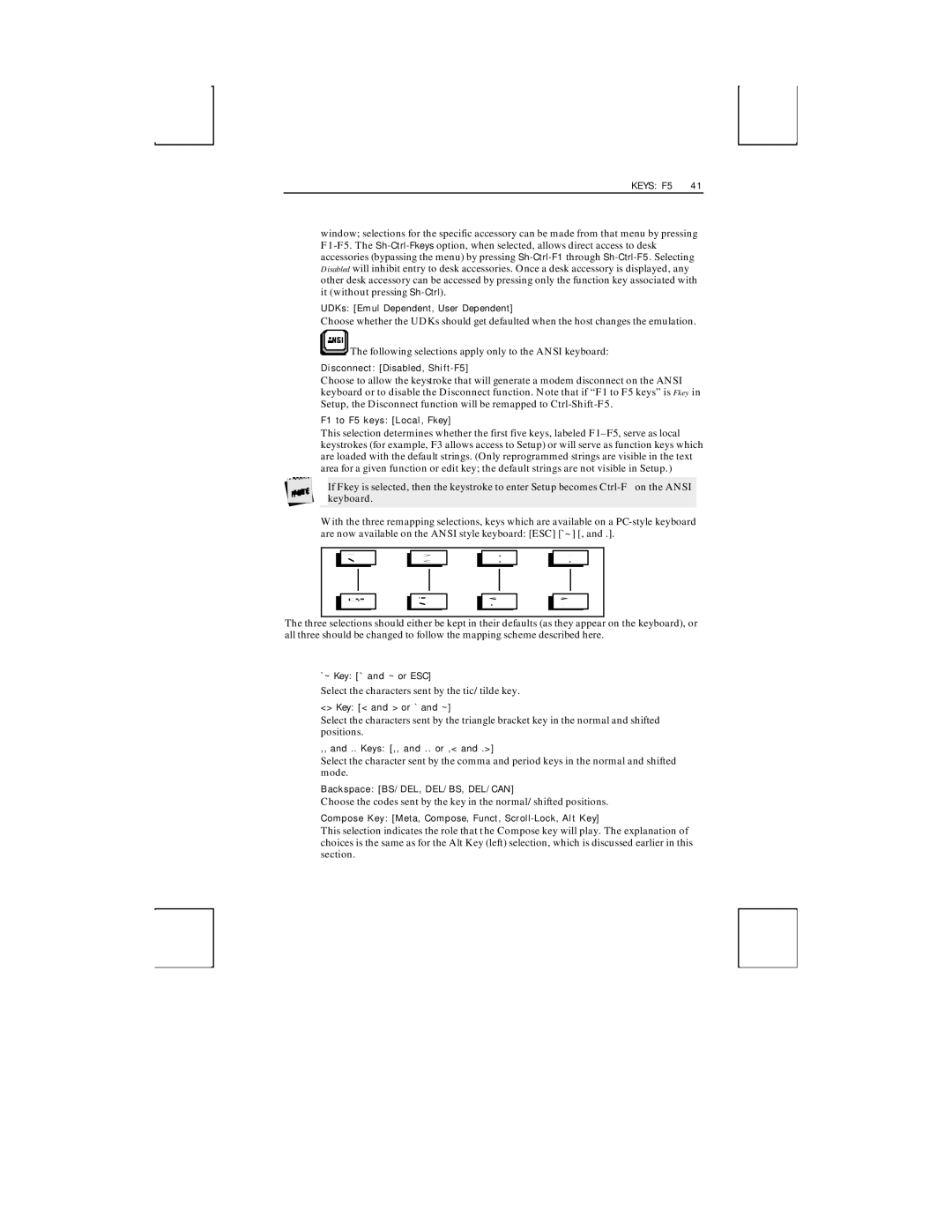 Boundless Technologies ADDS 3153 ASCII manual Select the characters sent by the tic/tilde key 