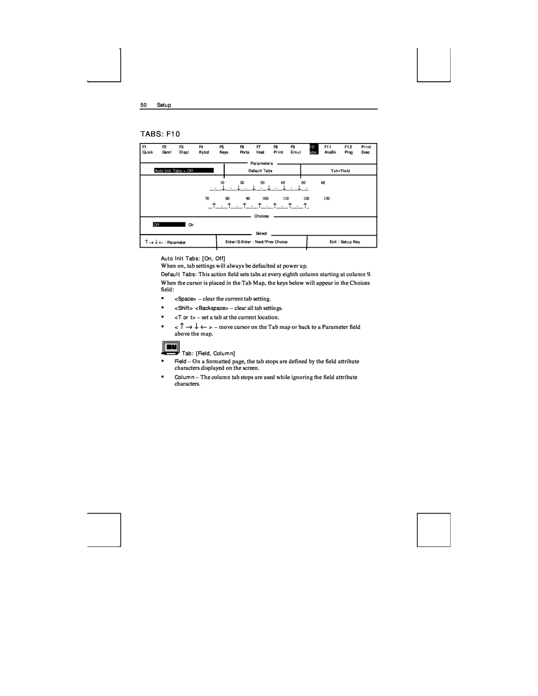 Boundless Technologies ADDS 3153 ASCII manual TABS F10 