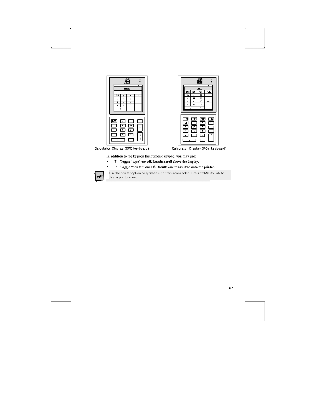 Boundless Technologies ADDS 3153 ASCII manual Calculator Display EPC keyboard, Calculator Display PC+ keyboard 