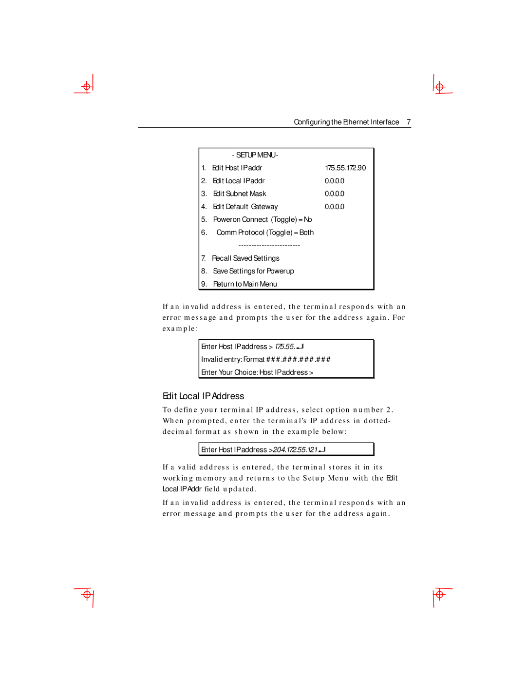 Boundless Technologies Ethernet Interface Adapter manual Edit Local IP Address 