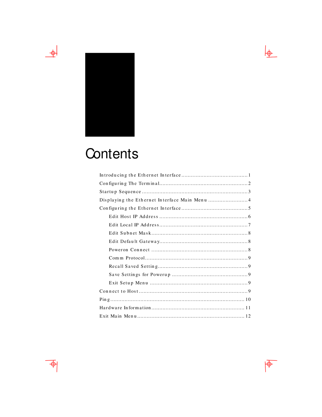 Boundless Technologies Ethernet Interface Adapter manual Contents 