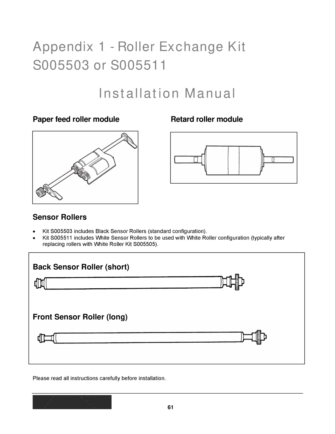 Bowe, Bell + Howell 1400U, 1200 manual Paper feed roller module Retard roller module Sensor Rollers 