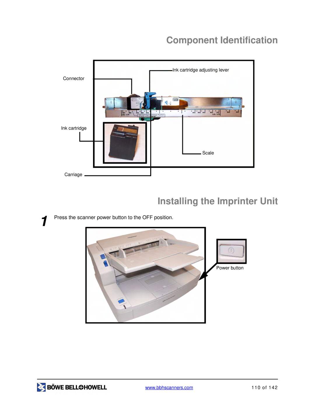 Bowe, Bell + Howell S006830 manual Component Identification, Installing the Imprinter Unit 