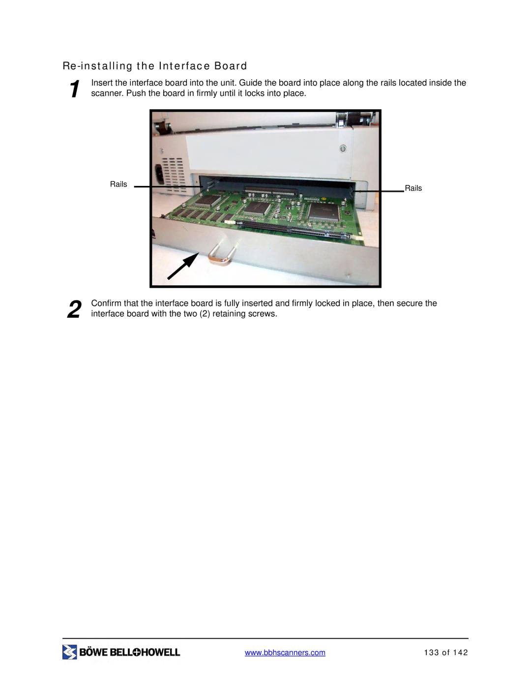 Bowe, Bell + Howell S006830 manual Re-installing the Interface Board 