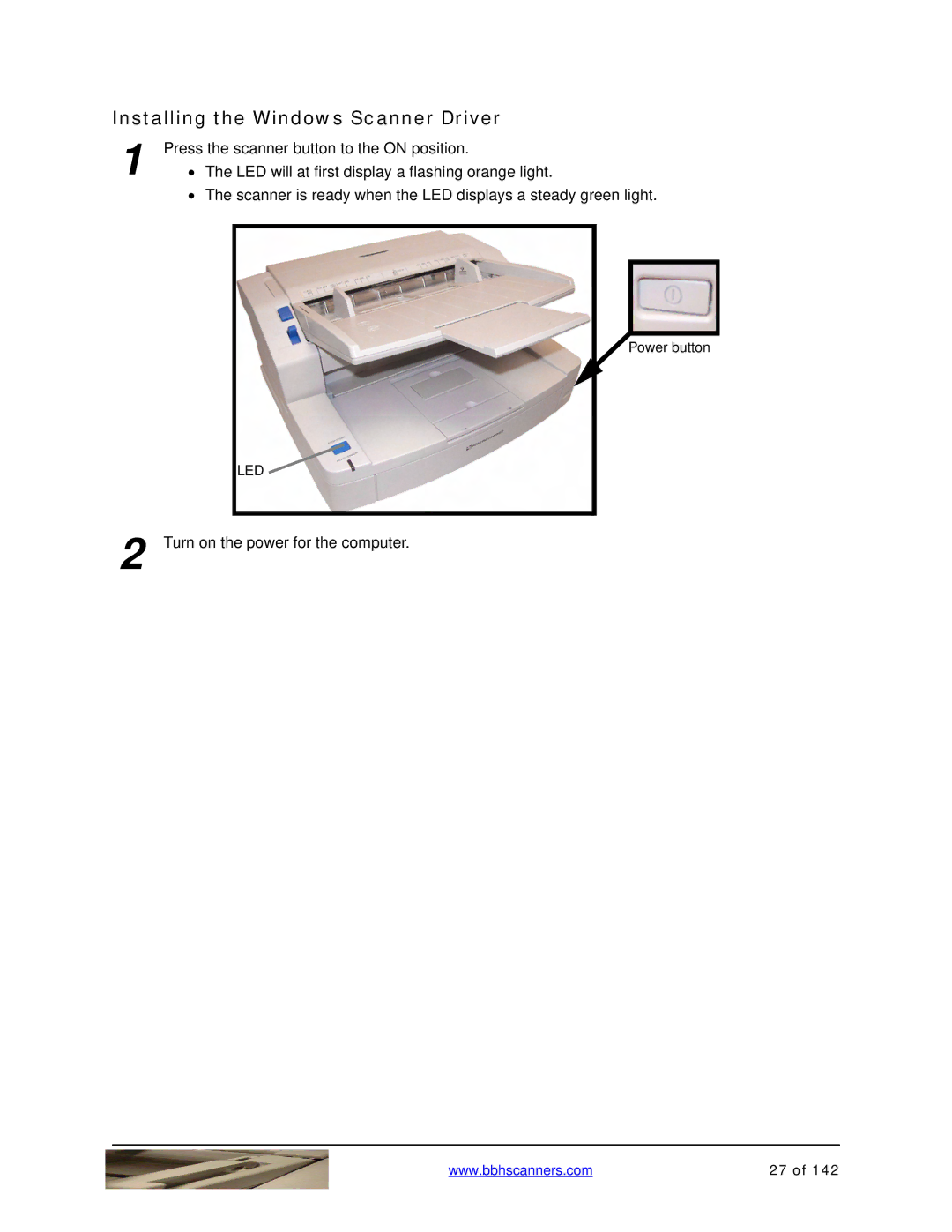 Bowe, Bell + Howell S006830 manual Installing the Windows Scanner Driver 