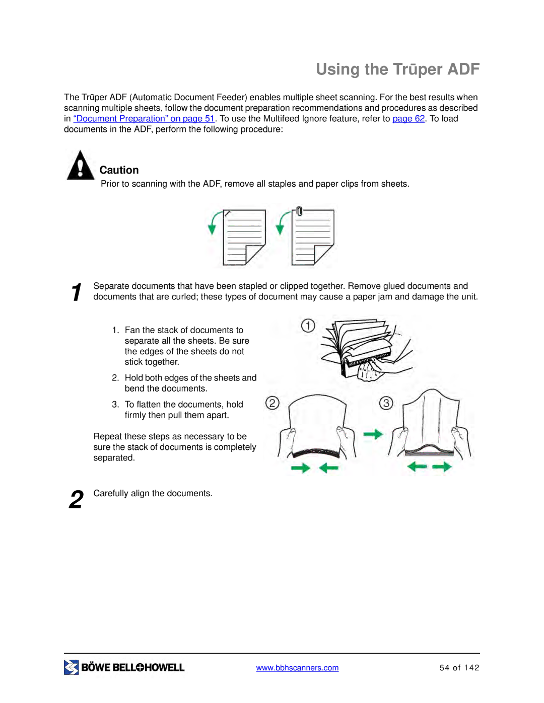 Bowe, Bell + Howell S006830 manual Using the Trūper ADF 