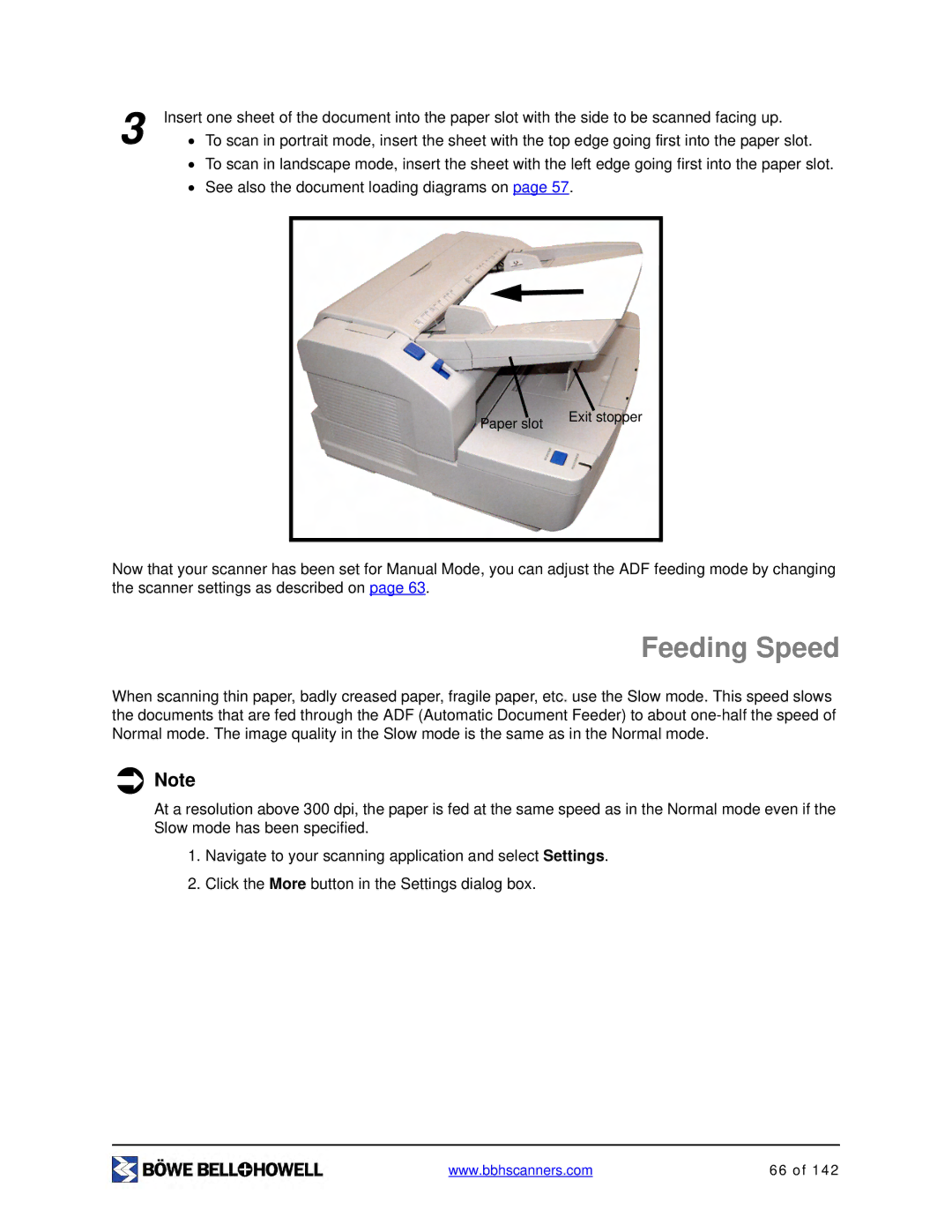 Bowe, Bell + Howell S006830 manual Feeding Speed 