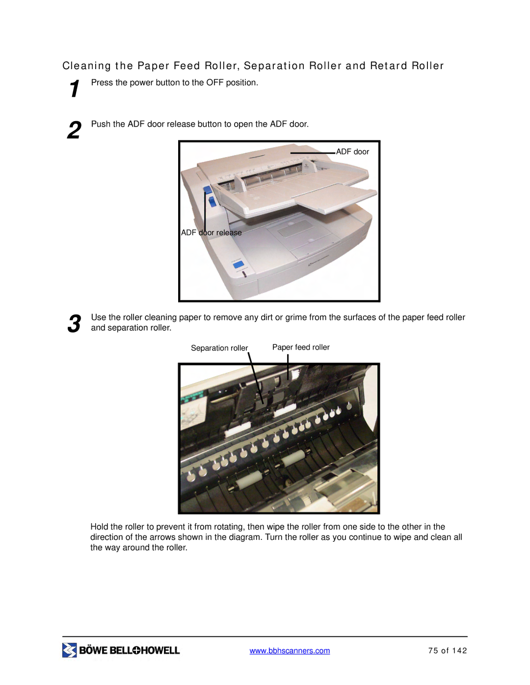 Bowe, Bell + Howell S006830 manual Separation roller 