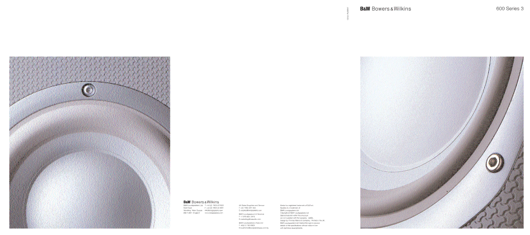 Bowers & Wilkins 600 Series 3 brochure 