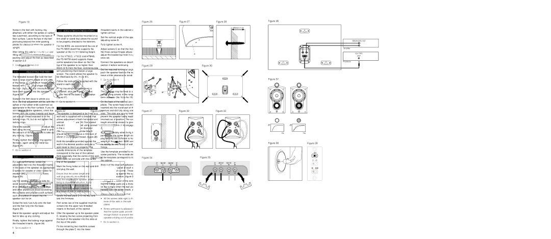 Bowers & Wilkins 802D, 800D, HTM1D, 801D, SCMS manual Adjusting the Feet, 803D/803S/804S, 805S/HTM2D/HTM3S/HTM4S, Scms, DS8S 