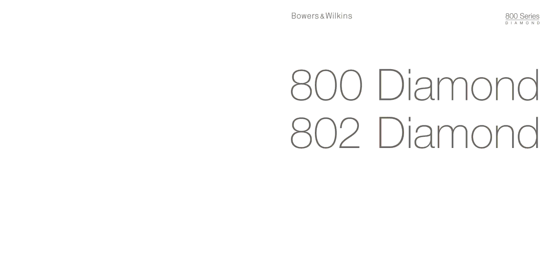 Bowers & Wilkins 800, 802 manual Diamond 