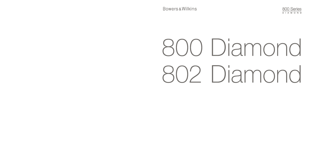 Bowers & Wilkins manual 800Diamond 802Diamond 