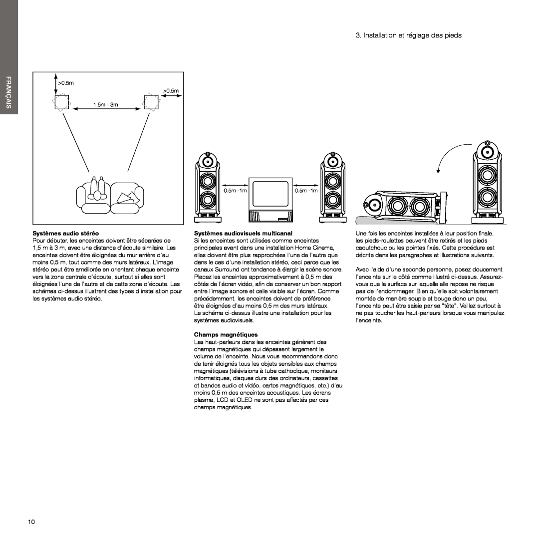 Bowers & Wilkins 802 Installation et réglage des pieds, Français, Systèmes audio stéréo, Systèmes audiovisuels multicanal 