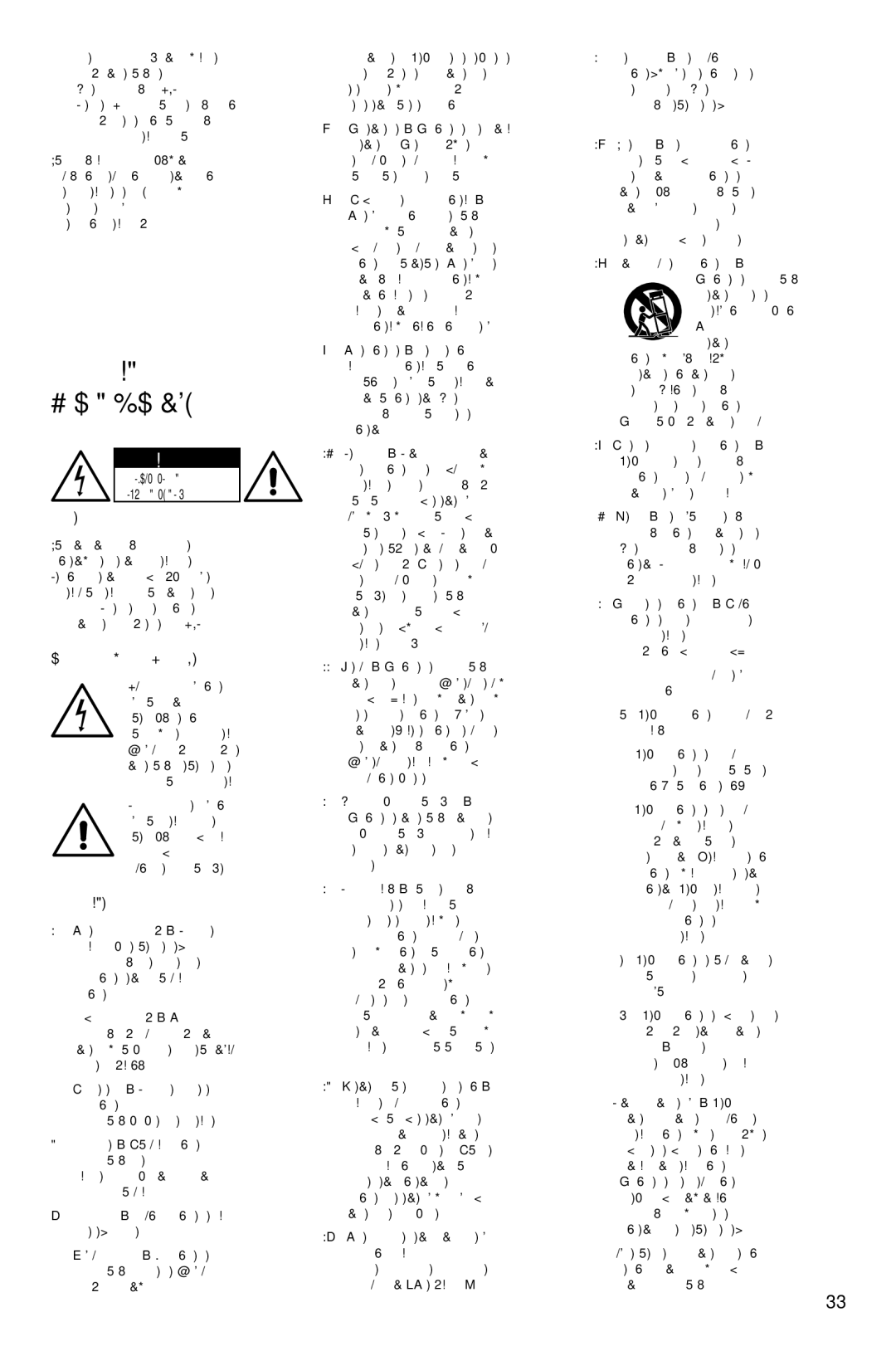 Bowers & Wilkins AS2 owner manual Instrukcja uÃytkownika, WA…NE Uwagi BEZPIECZE÷STWA, Uwaga, Znaczenie symboli graficznych 