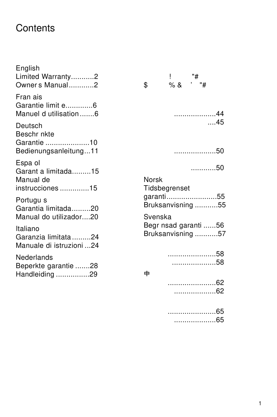 Bowers & Wilkins AS2 owner manual Contents 