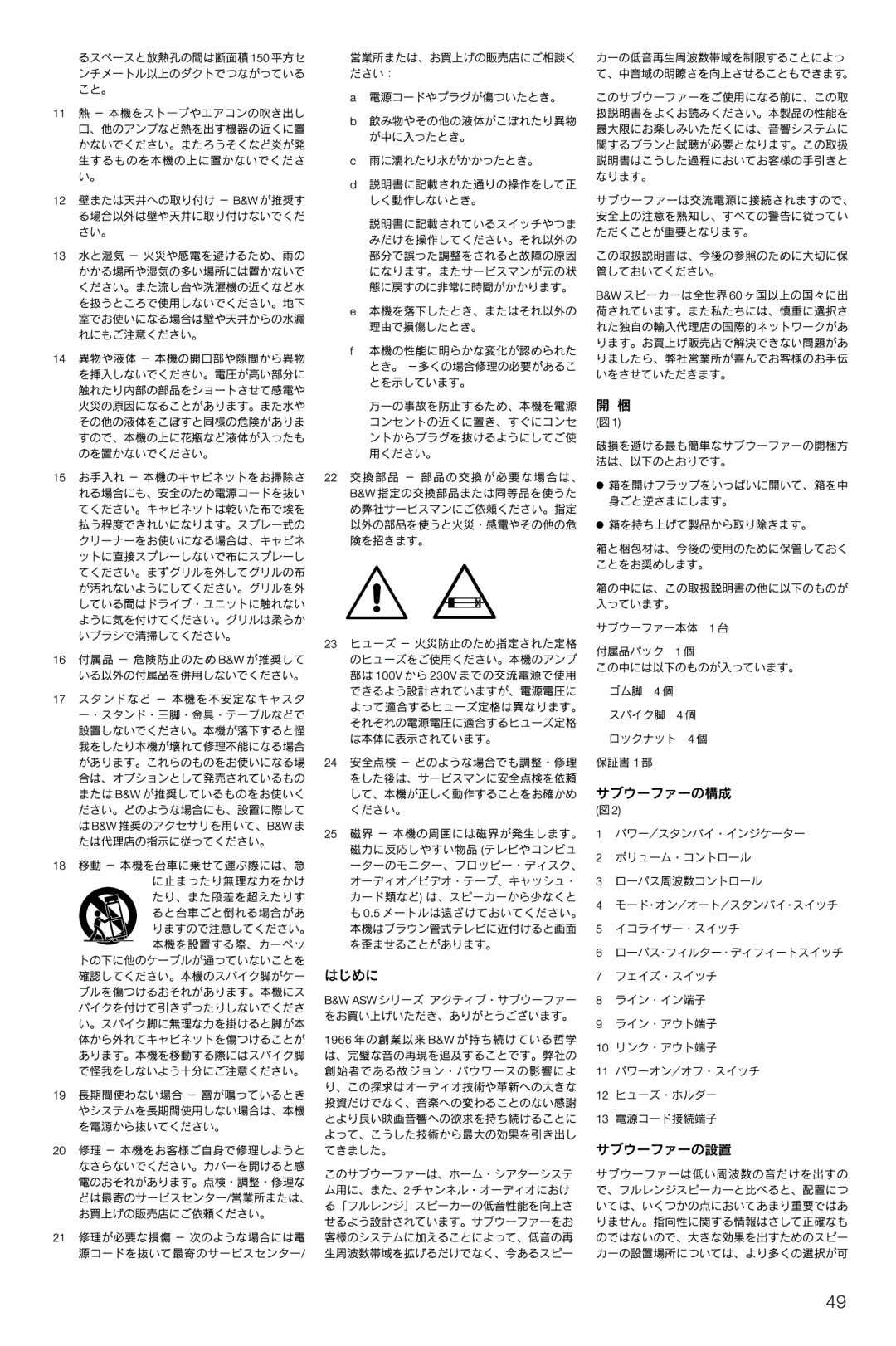 Bowers & Wilkins ASW CDM owner manual 