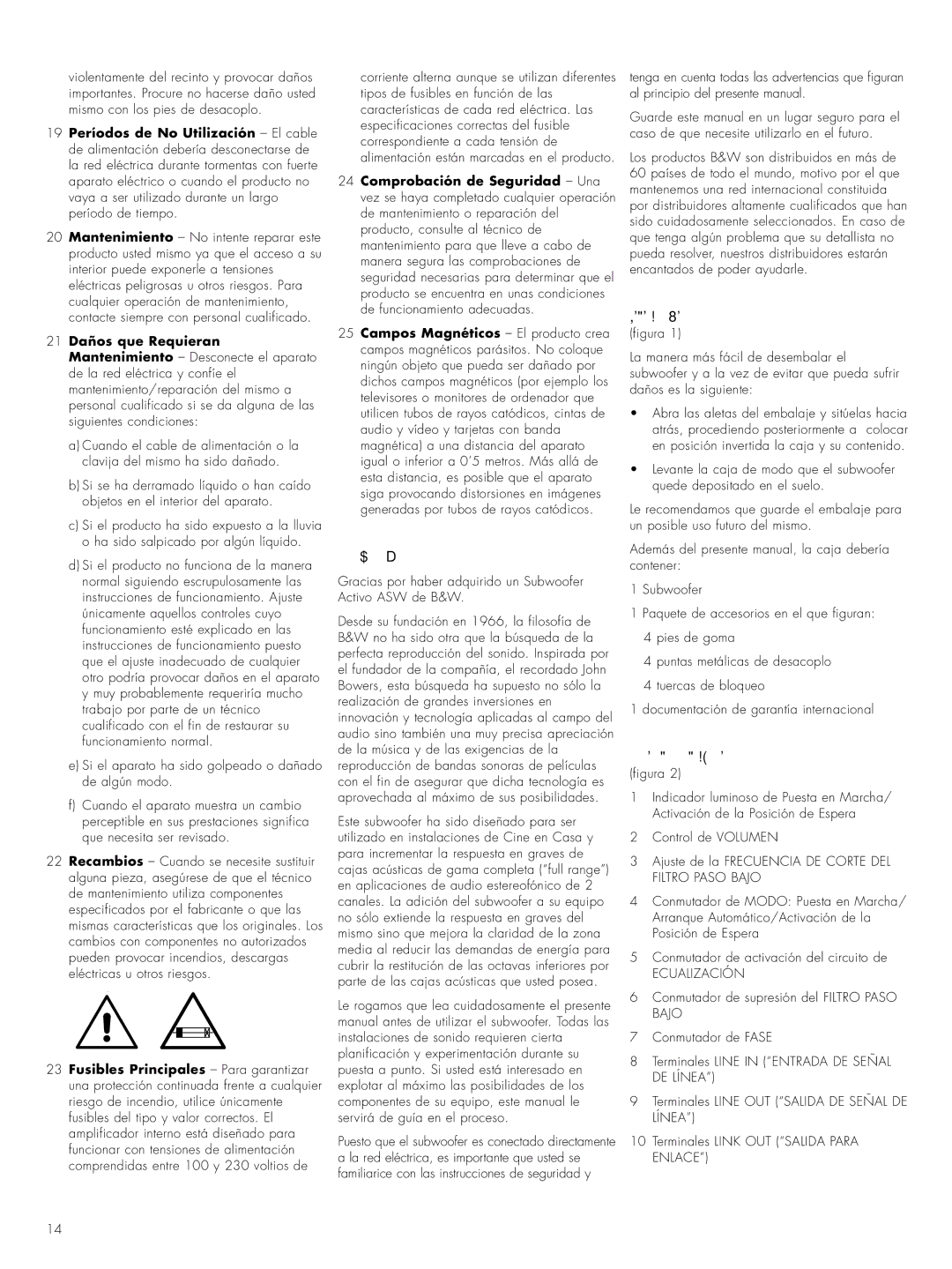 Bowers & Wilkins ASWCM owner manual Introducción, Desembalaje, Un repaso al subwoofer 