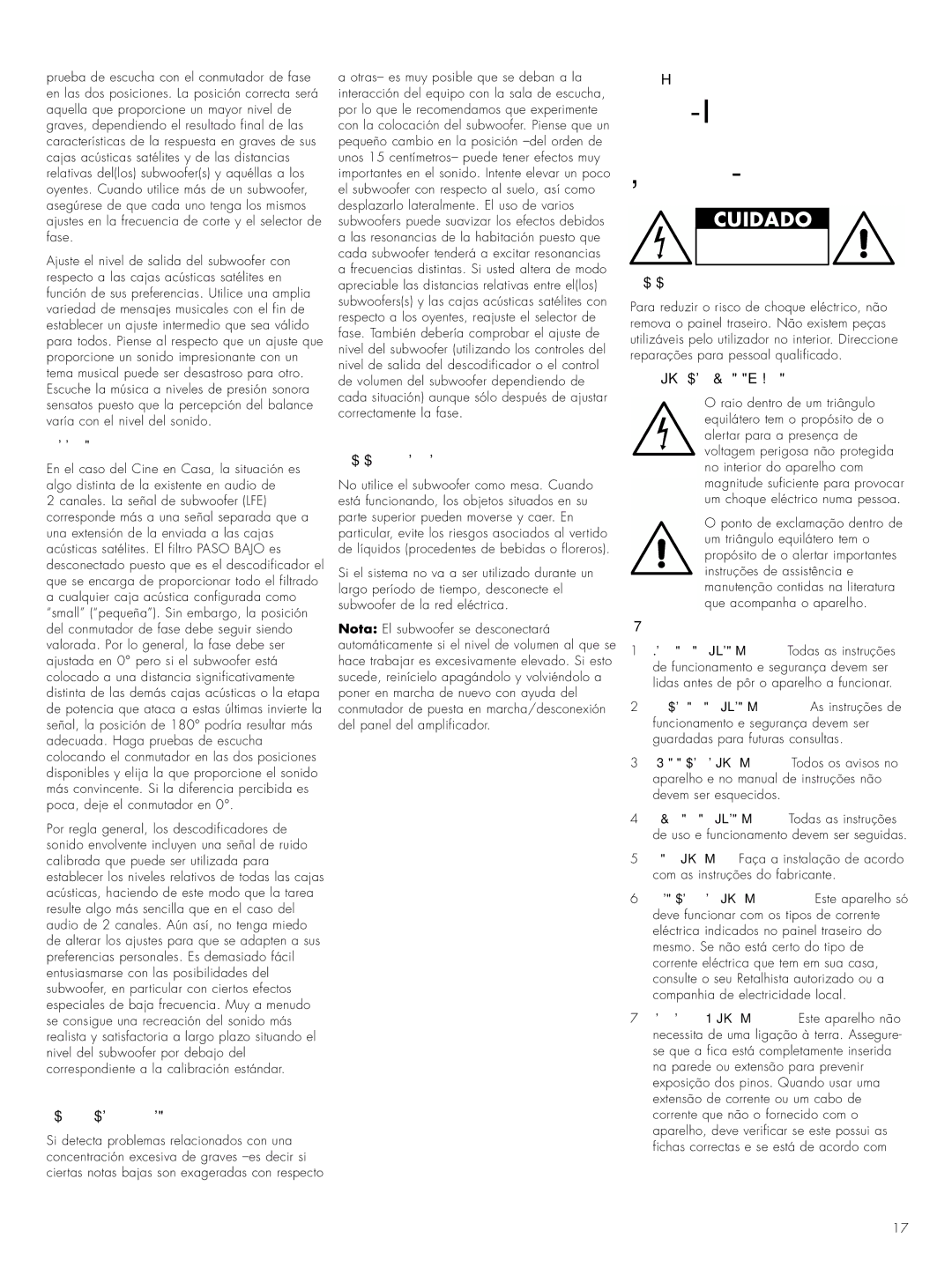 Bowers & Wilkins ASWCM owner manual Instruções Importantes DE Segurança, Português, Avisos 